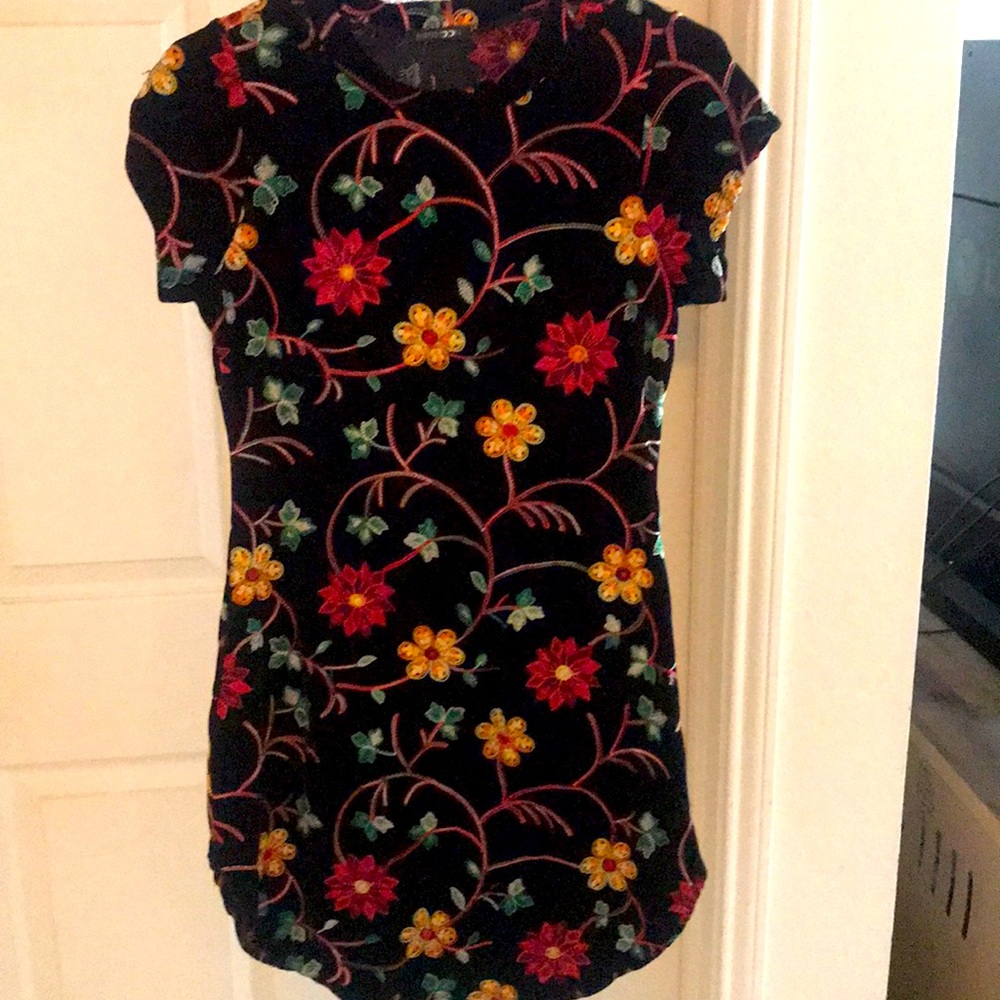 A Black Velvet Mini Dress
